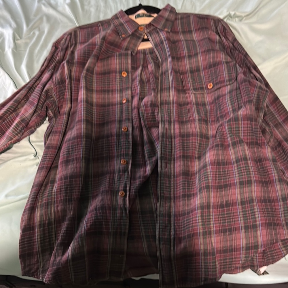Plaid Button-Up Shirt
